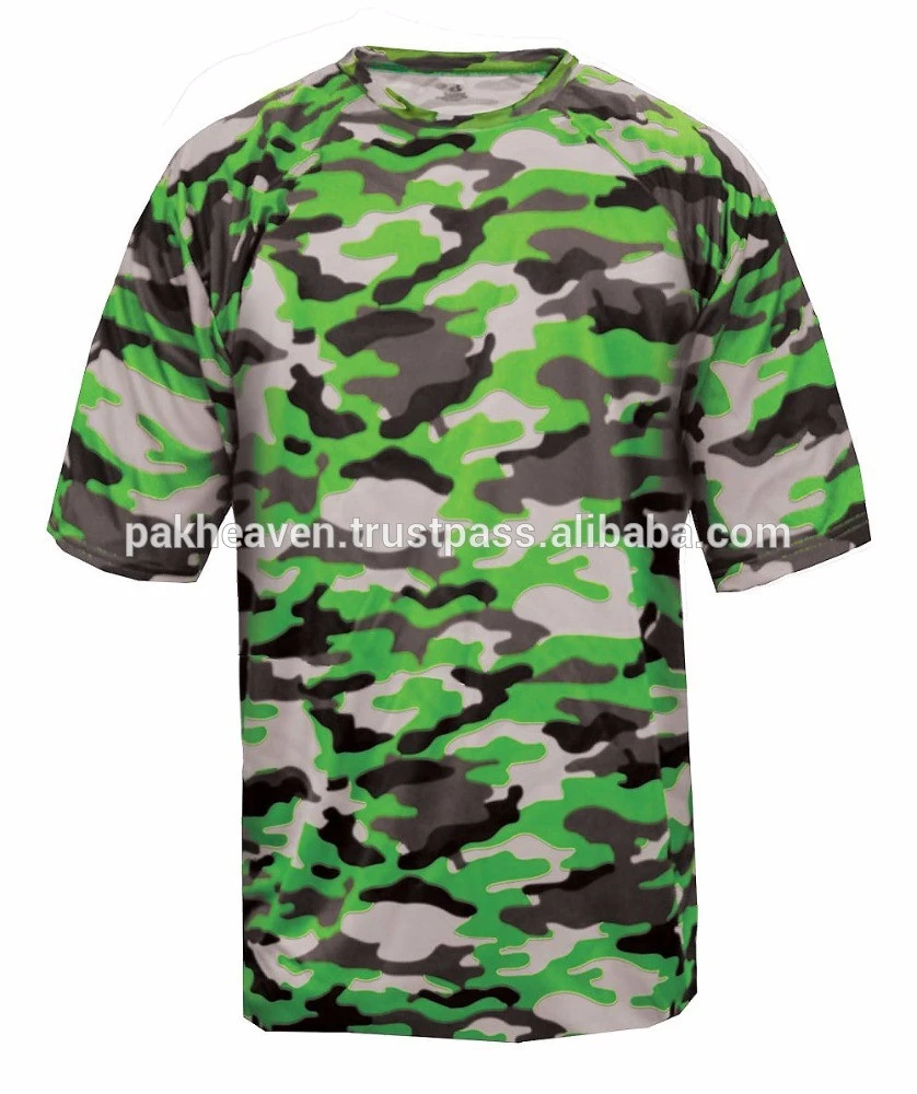 Youth Camouflage sublimation baseball t shirt available fabric rayon polyester cotton bamboo modal