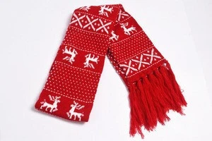 ZP hot sale christmas lover tassel knitted scarf shawl