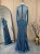 New Design Floor Length Blue Formal Evening Party Wear Prom Dresses Long Sleeves