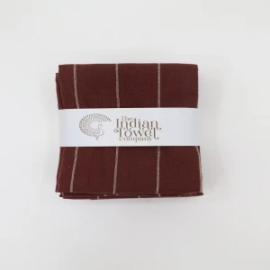 The Indian Towel Company Hand Towels | 100% Cotton | Pack of 4 | Majestic Maroon | Striped