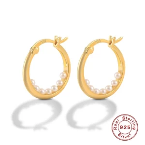 6-S925 sterling silver earrings light luxury design pearl earrings