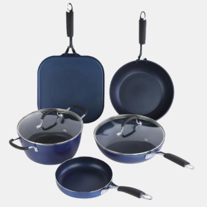 Lesmoo 7pcs/set Nonstick Kitchen Cookware PTFE/PFOA/PFOS-Free Kitchenware Set Saucepan, Frying Pans, Cooking Pots
