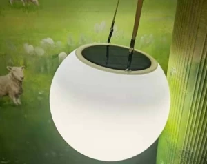 BigSol Patented solar, outdoor globe pendant light