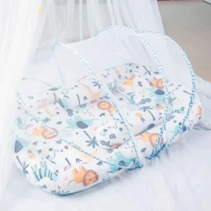 Portable Bionic Sleeping Mattress Bed Crib with Mosquito Net