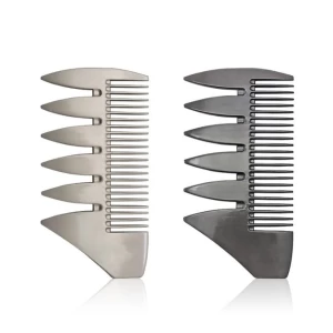 Electroplating Stainless Steel Smooth Surface Men Double Side Big Tooth Comb