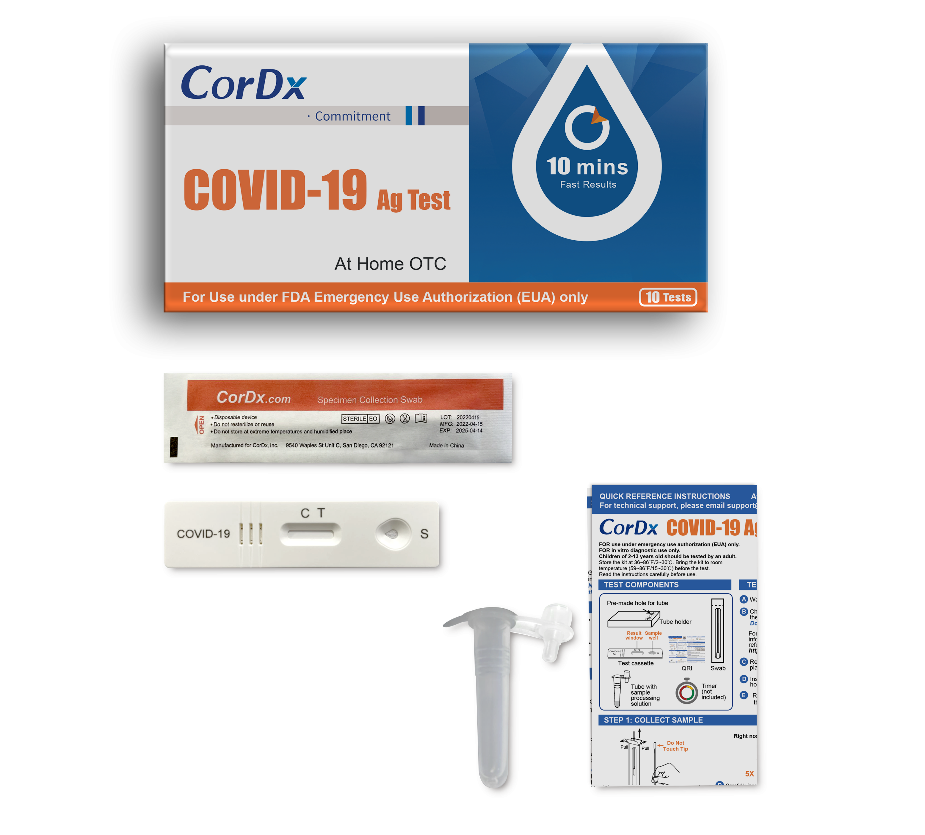 Buy Fda Approved Cordx Covid-19 Ag Antigen Test Kit At Home Otc from ...