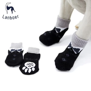 Lanboer Pet apparel dog anti slip protect paw socks custom design support