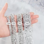 Silver Hot Fix Tape Crystal Cup Chain Rhinestone Chains Trim On Appliques For Dresses