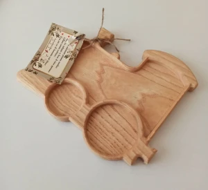 Train Shaped Wooden Plate