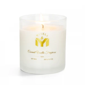 Scented Candle with Coconut Vanilla  Fragrance  7.07 Oz Soy Wax