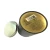 Import Round shape embossed football spray tea coffee milk matte black & sliver tin box with plug lid from China