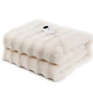 Faux Rabbit Fur Electric Throw Blanket 2026