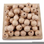 10mm/12mm/14mm/15mm/16mm Beech Ball Wood Spacer Beads For Charm Bracelet Wholesale Baby Safe Teether Wooden Round Bead Wholesale