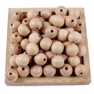 10mm/12mm/14mm/15mm/16mm Beech Ball Wood Spacer Beads For Charm Bracelet Wholesale Baby Safe Teether Wooden Round Bead Wholesale