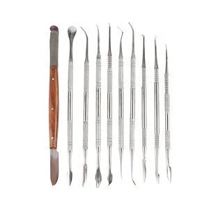 10pcs/ set Professional Stainless Steel Dental Tool Dentist Clean Hygiene Probe hook Pick Dental Equipment With packet