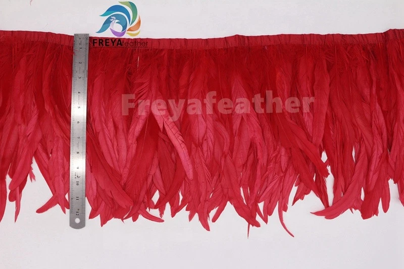 12-14inch high quality Bleach Coque Rooster Feather Tail Trims & Fringe  for Carnival dress Clothes