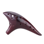 12 Hole Alto C Ocarina  Ceramic Flute Smoked Burn Submarine Style Musical Instrument with Music Score for Beginner