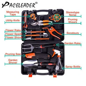 12-Pieces Garden Tools Kit Plant Care Tool Home Improvement Tool Sets with Carrying Case