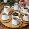 15pcs Turkish Porcelain Coffee Tea Set Small Ceramic  Cup and Saucer Set