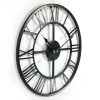 16 inch 40cm round black  modern antique vintage metal home decorative quartz wall mounted clock for living room