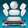 170T silver coated double lap six pieces set car window sunshade