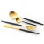 Import 18/10 stainless steel  gold plated black handle flatware wholesale for restaurant from China