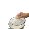 18CM enamel sauce pan with glass lid