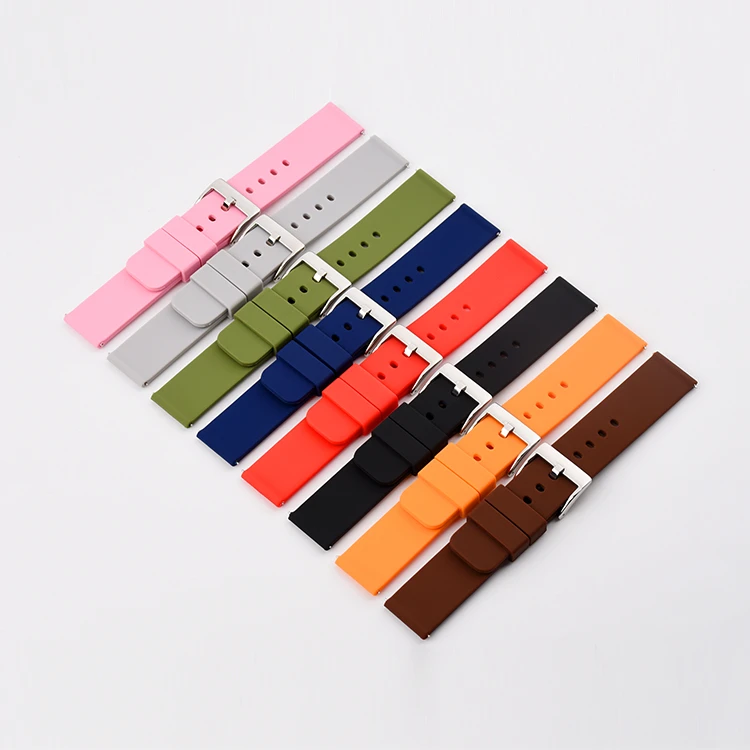 18mm 20mm 22mm Color Rubber Strap Silicone Watch Band