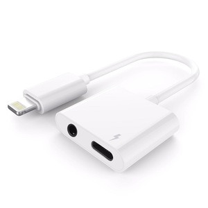 2 in 1 3.5 mm Headset Headphone Converter Audio Jack Charger Adapter for iPhone 6 7 7plus Cable