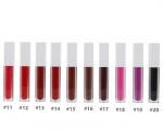 20 colors white cover square tube matte lip gloss Lipgloss vegan waterproof long lasting private label custom logo