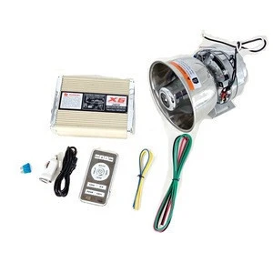200W Warning Alarm 18Sounds Police Auto Siren Horn PA Speaker MIC System Kit