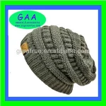 2013 A/W Classic 100% Acrylic Grey Crochet Headwear Beanie Hat