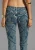 Import 2015 bright blue women jeans wholesale print flare jeans JXQ142 from China