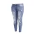 Import 2017 New Model Medium Blue Washed Skinny Women Denim Jeans Plus Size Med Rise Skinny Destroyed Jeans Pants from China