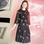 2018 new design summer female o-neck  transparent black lace casual  dress