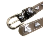 2018 New fashion wild  butterfly pattern with bead pattern press sequins women plastic transparent belt