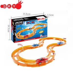 2018 new wholesale high speed electric pull back car slot car curve racing tracks toy
