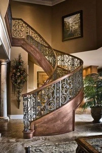 2018 top-selling indoor hand-forged metal spiral stairs