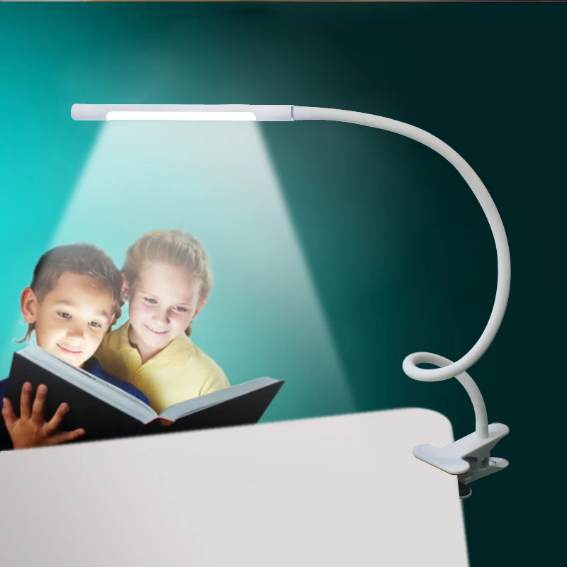 2020 Clip LED Lamp Book Reading Light Gooseneck USB Bedside Lamp With Clamp