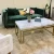 Import 2020 hot sell golden stainless steel rectangle modern marble coffee table from China