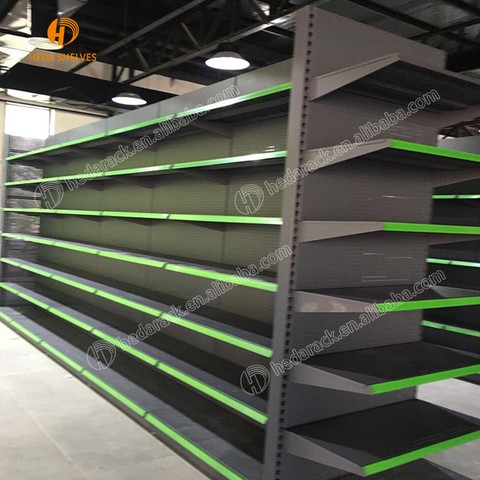 2020 Hot Selling Design Supermarket Gondola Metal Display Rack Supermarket Shelf Equipment with Shop Design