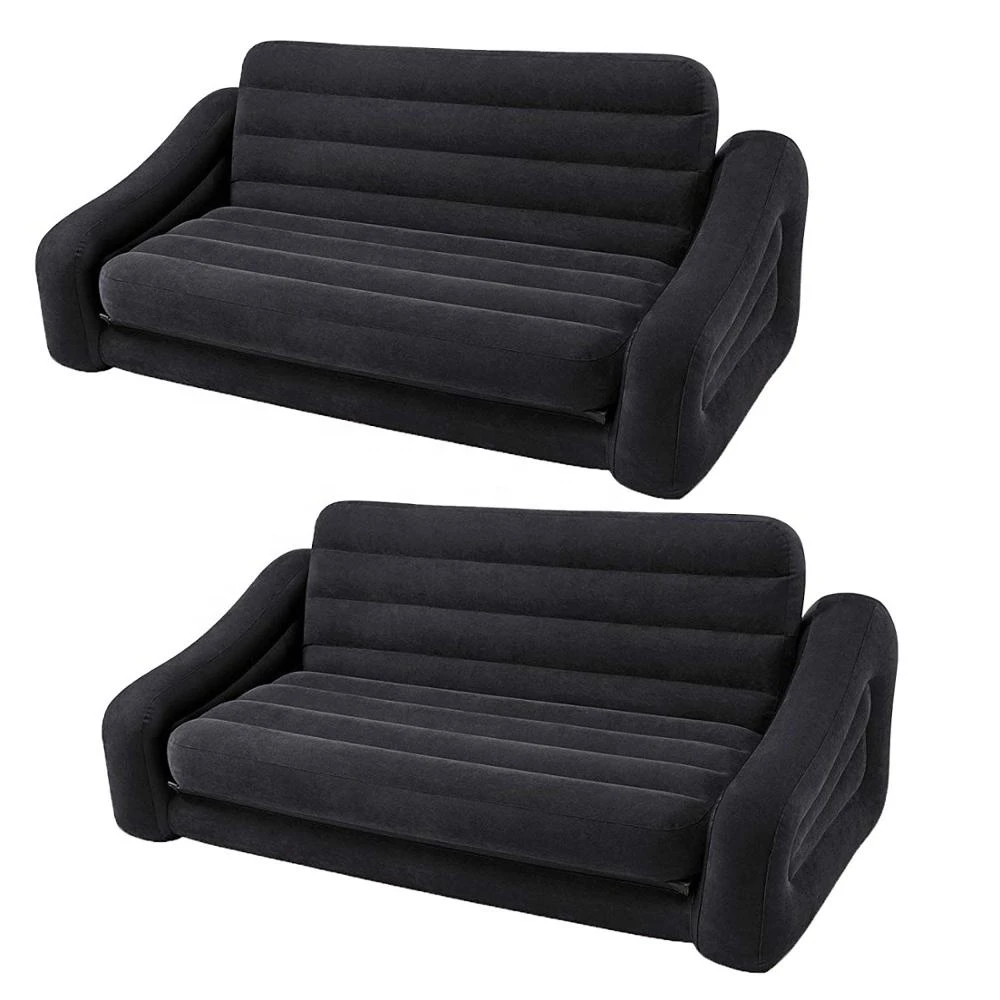 2020 New arrival Inflatable Queen Size Pull Out Futon Sofa Couch Bed Air Sofabed Mattress Factory