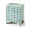 2020 New Product Bone Inlay Bedside Table Cabinet Bedside Bone Inlay nightstand Blue End Table Living room Furniture from India