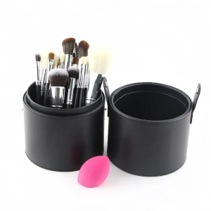 2020 new Top quality high end make up brush organizer large PU makeup brush holder case