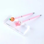 2020 PVC pen cap Korean cartoon 3d neutral pen cap student stationery Ballpoint pen cap