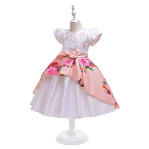 2021 Children kid Girl Flower Birthday Party Princess Lovely Dress Girls Dress Baby Dress Girls belle princess