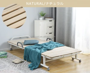 2021 new Adjust Folding Bed Simple with wooden bed Bed Home solid  color