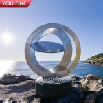 2021 New  Design Large Abstract Sailboat Modern Metal Seaside Beach Stainless Steel  Sculpture