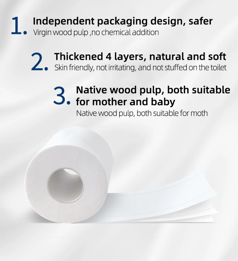 2021 new trend tissue paper 4layer 14gsm Soft toilet tissue roll  Room Bathroom Pulp jumbo roll toilet tissue