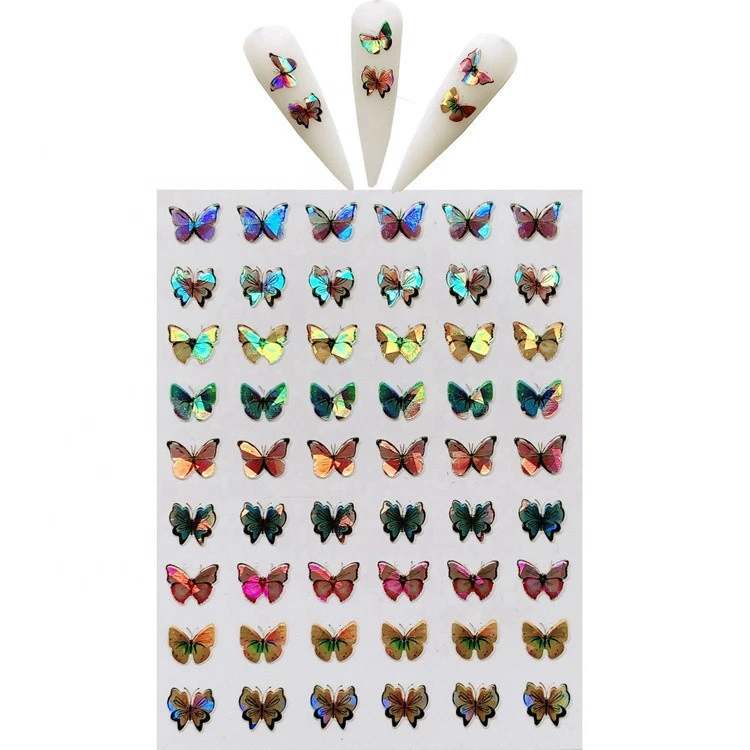 2021 Newest Hot Other Nail Supplies Nails Stickers Pcs Art Accesories Decorations Foils Product 3d Butterfly Stickers for Nails